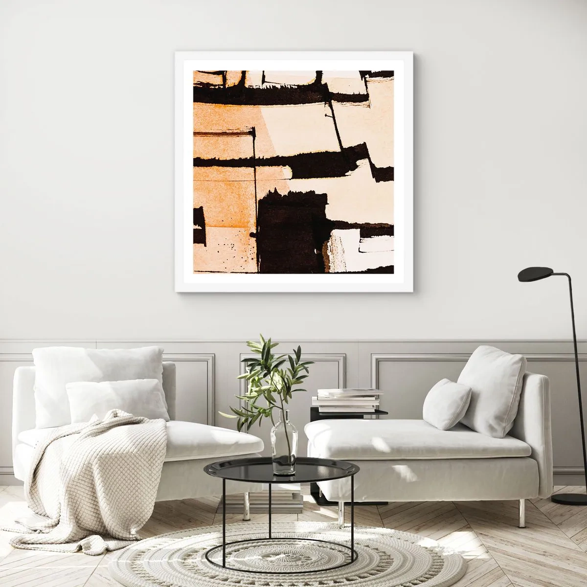 Póster en marco blanco - Aun así hay orden - 50x50 cm