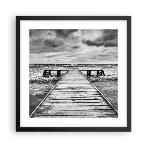 Póster en marco negro - Estoy esperando que sople el viento... - 40x40 cm