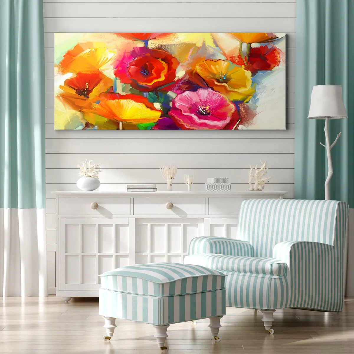 Cuadro sobre lienzo - Impresión de Imagen - No solo rojo - 100x40 cm
