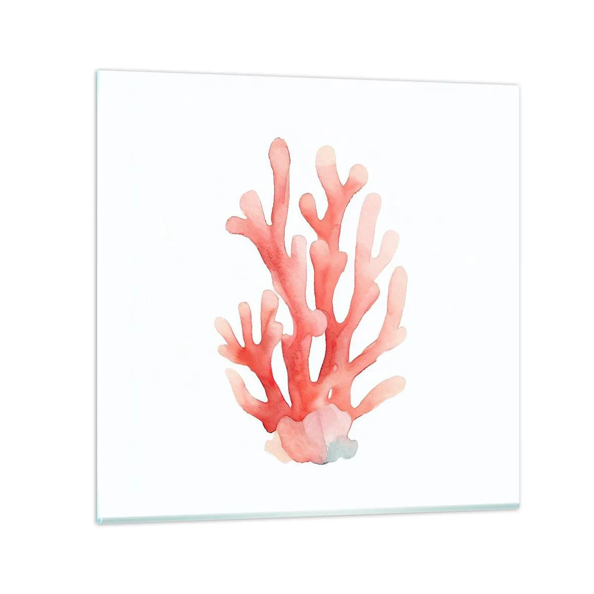Cuadro sobre vidrio - Impresiones sobre Vidrio - La hermosura del color coral - 40x40 cm