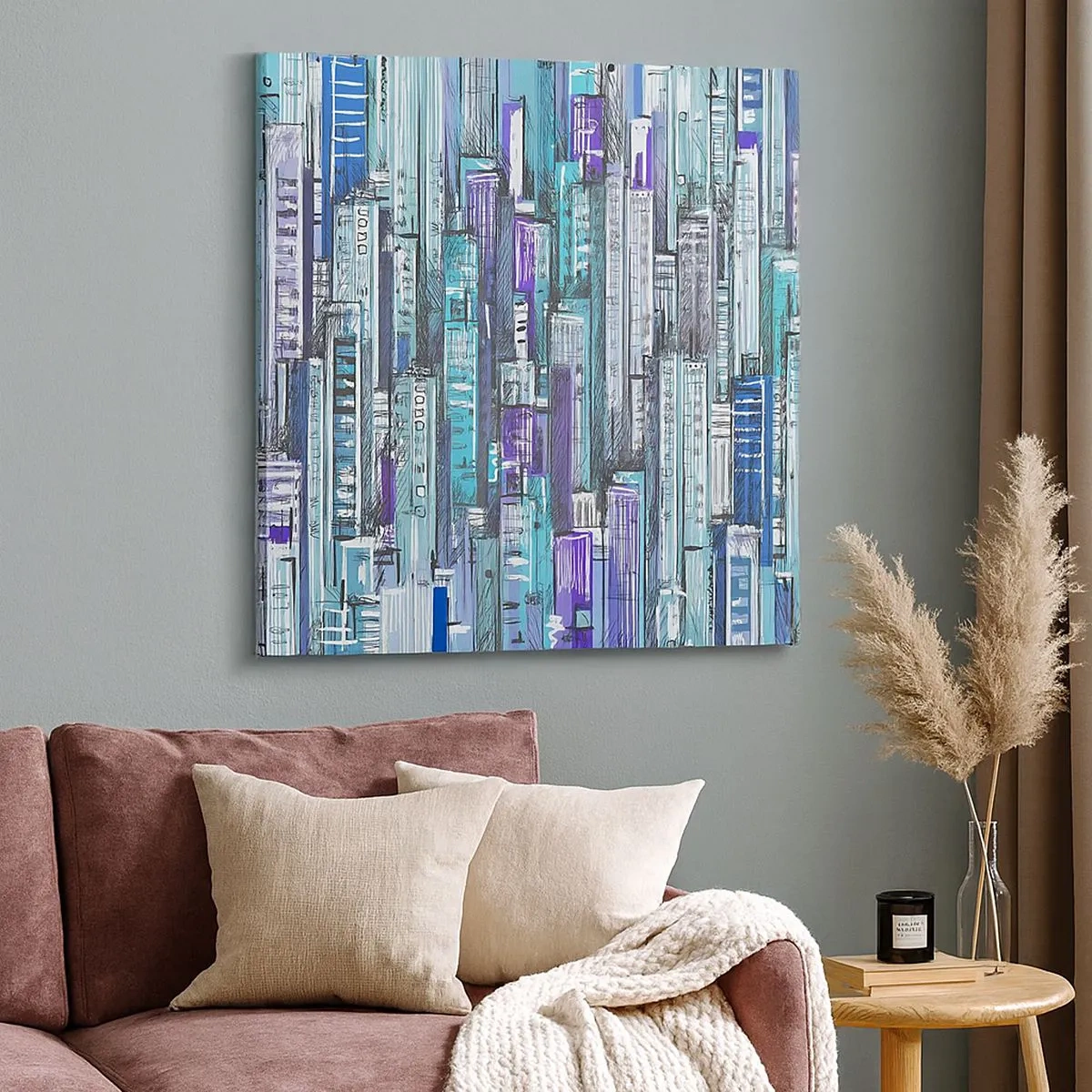 Cuadro sobre lienzo - Impresión de Imagen - Azul del cielo - 30x30 cm