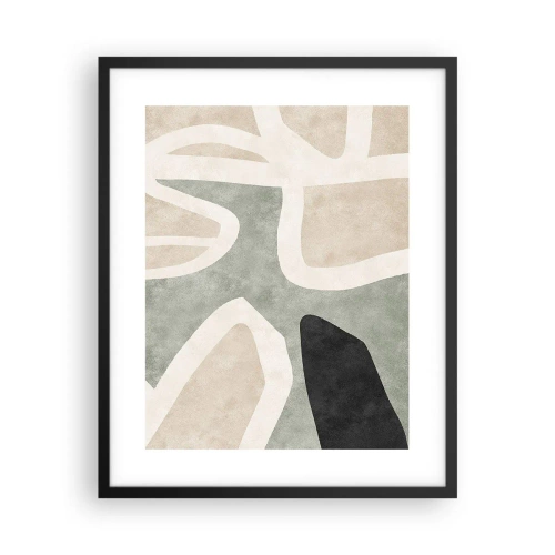 Póster en marco negro - Composición con un toque negro - 40x50 cm