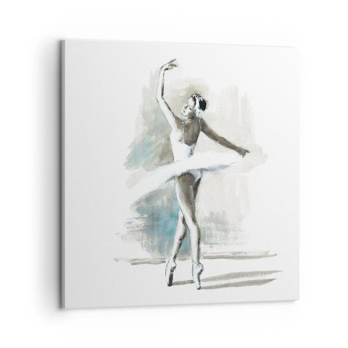 Cuadro sobre lienzo - Impresión de Imagen - Encantada por un cisne - 50x50 cm