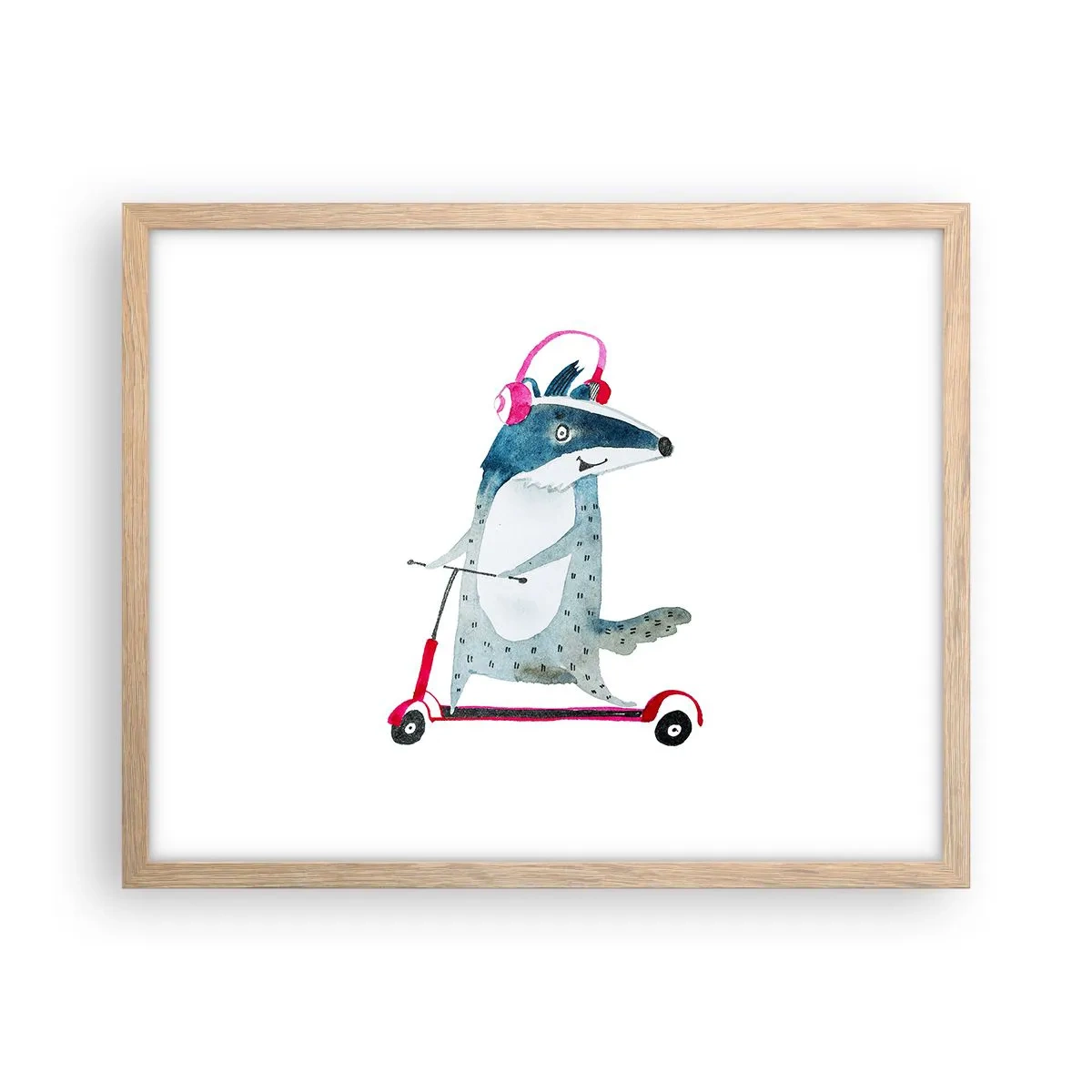 Póster en marco roble claro - Alegrías de tejón - 50x40 cm