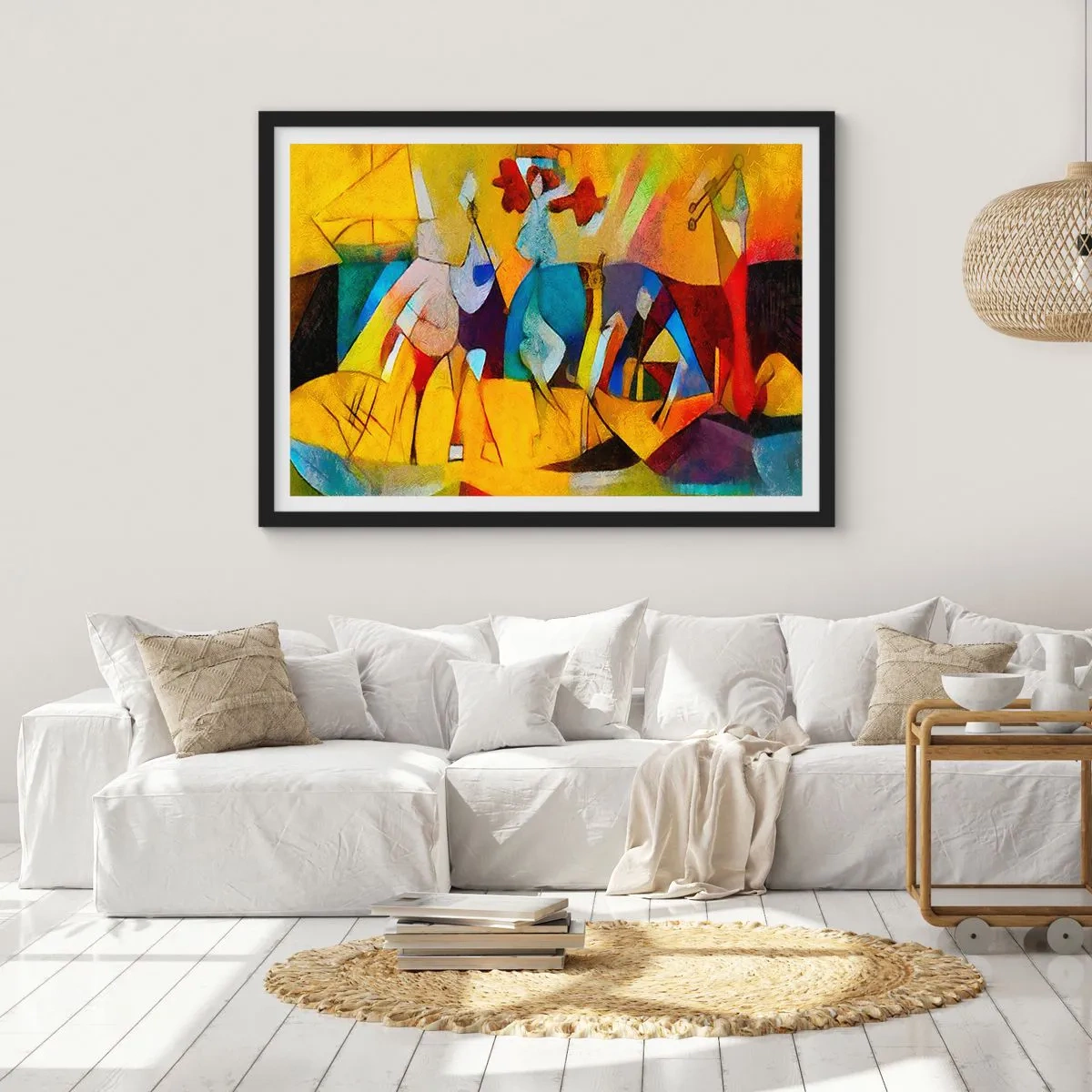 Póster en marco negro - Sol - vida - alegría - 91x61 cm