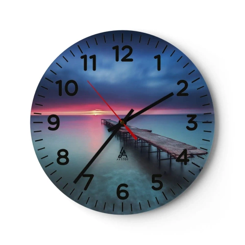 Reloj de pared - Reloj de vidrio - Entre el cielo y el agua - 40x40 cm