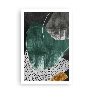 Póster - Abstracción colorista con un copo de oro - 61x91 cm