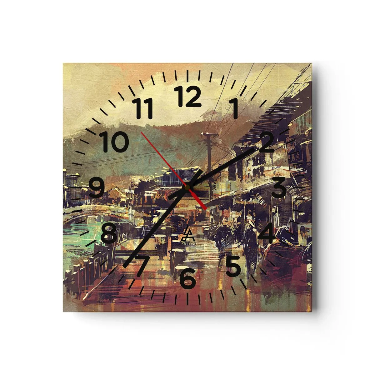 Reloj de pared - Reloj de vidrio - La vida como riqueza de grises - 40x40 cm