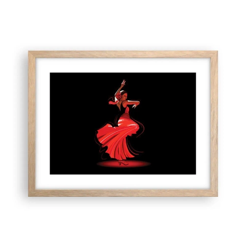 Póster en marco roble claro - El espíritu ardiente del flamenco - 40x30 cm