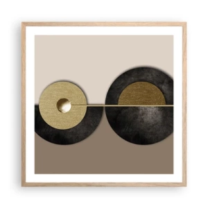 Póster en marco roble claro - Variaciones en torno a un círculo - 60x60 cm