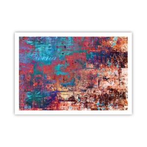 Póster - Una composición abstracta con una mezcla de colores intensos. - 100x70cm - Memoria y olvido - Decoración de pared moderna para salón y dormitorio ARTTOR