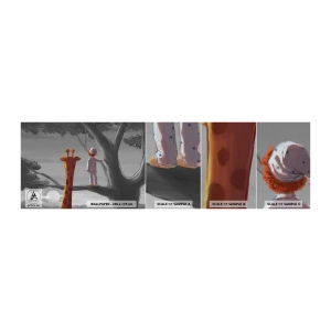 Muestra De Fotomural Standard Eco - ¿Está sucediendo de verdad? - Jirafa, Para niños, Sueño - 100x30 cm