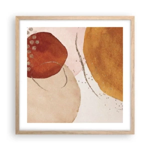Póster en marco roble claro - Movimiento abstracto - 50x50 cm