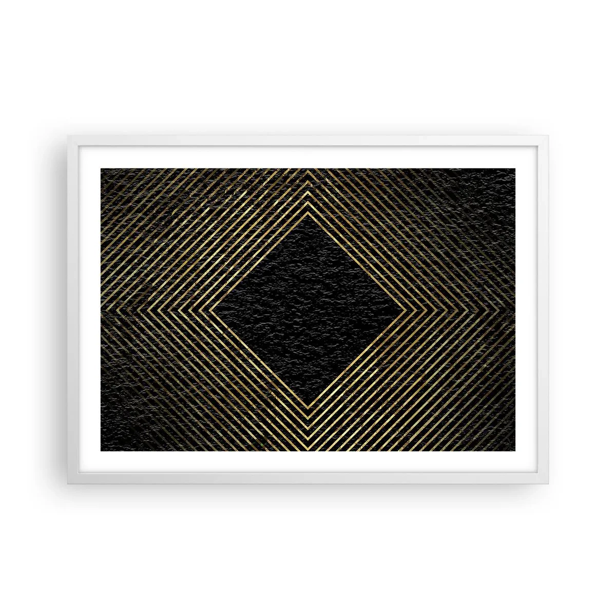 Póster en marco blanco - Geometría al estilo glamour - 70x50 cm