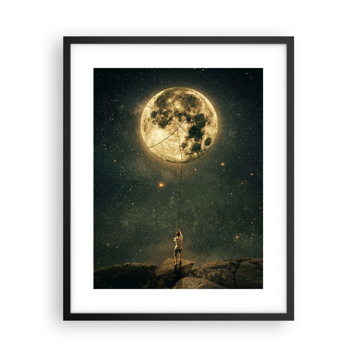 Póster en marco negro - El que robó la luna - 40x50 cm
