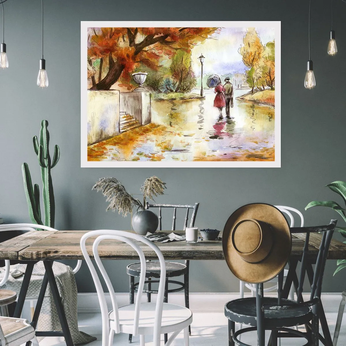 Póster - Un otoño romántico en el parque - 40x30 cm