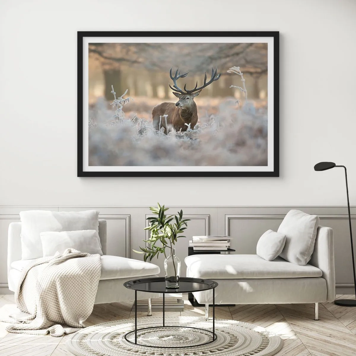 Póster en marco negro - Una mañana fresca - 50x40 cm