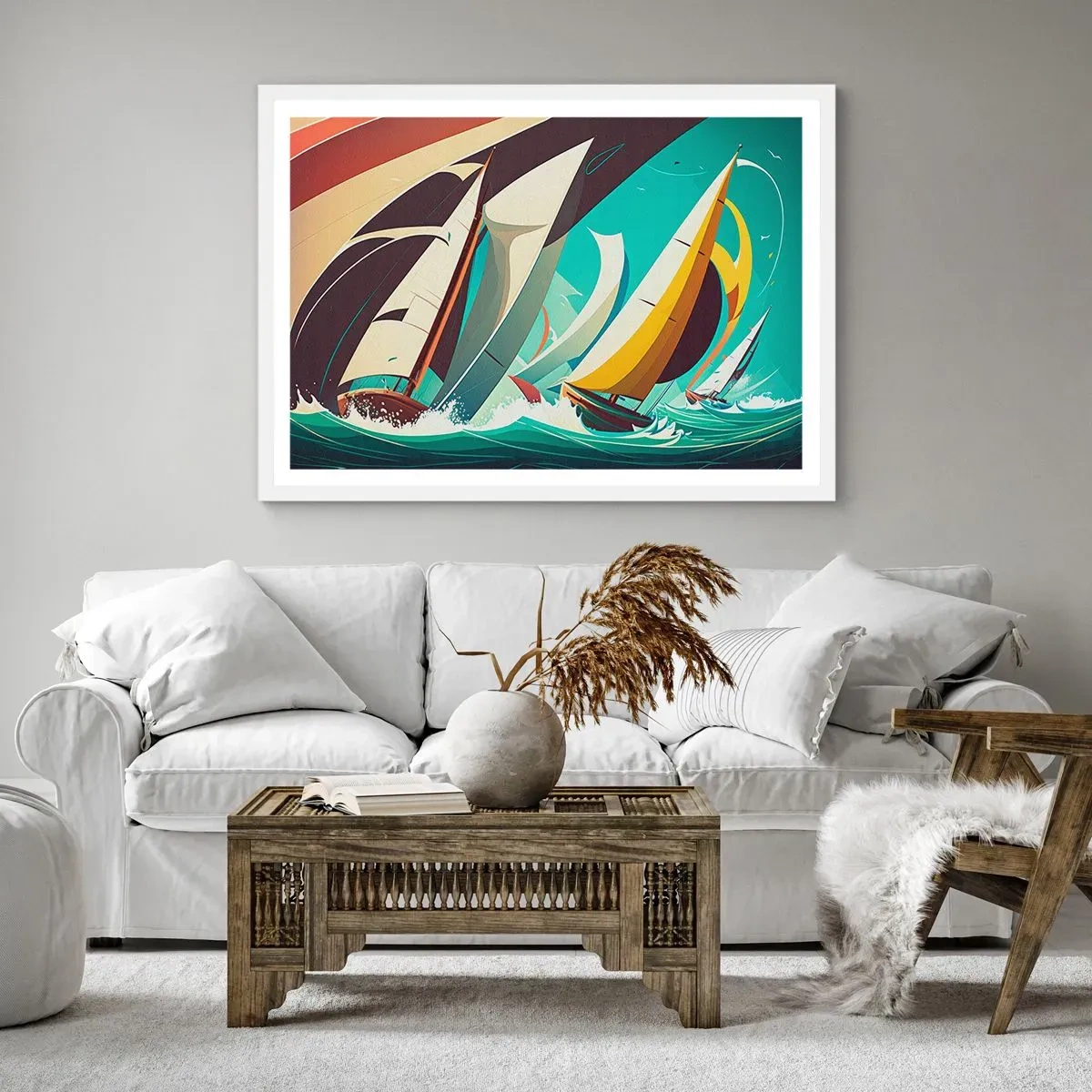 Póster en marco blanco - Afrontar los elementos - 100x70 cm