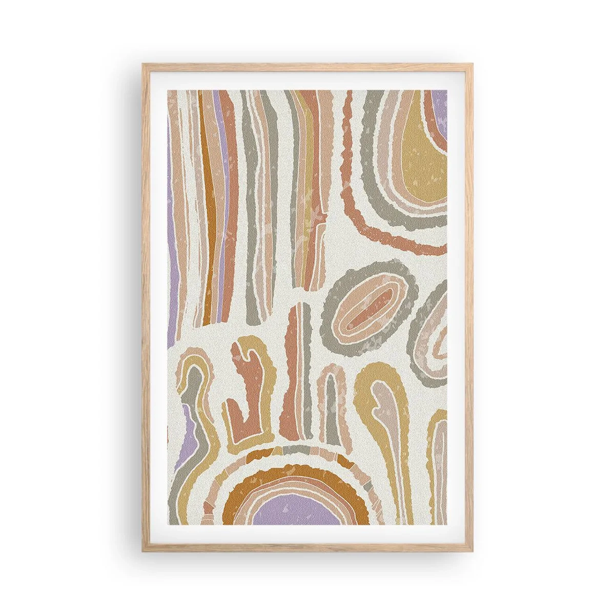 Póster en marco roble claro - Cortes transversales llenos de color - 61x91 cm