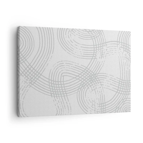 Cuadro sobre lienzo - Impresión de Imagen - Un patrón sutil con líneas entrelazadas en tonos claros. - 70x50cm - No hay camino recto - Decoración de pared moderna para salón y dormitorio ARTTOR