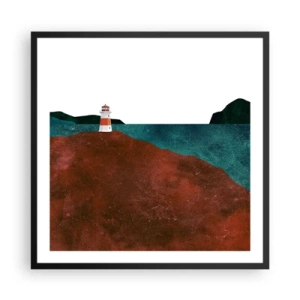 Póster en marco negro - Mirando al mar - 60x60 cm