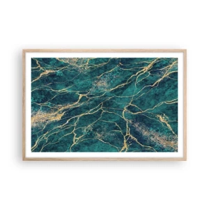 Póster en marco roble claro - Riachuelos de oro - 91x61 cm