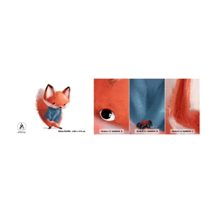 Muestra de fotomural autoadhesivo Deluxe Sticker - ¿Me veo bien con esto? - Para niños, Zorro, Cuento de hadas - 100x30 cm