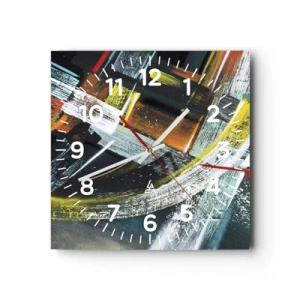 Reloj de pared - Reloj de vidrio - La energía del movimiento - 40x40 cm