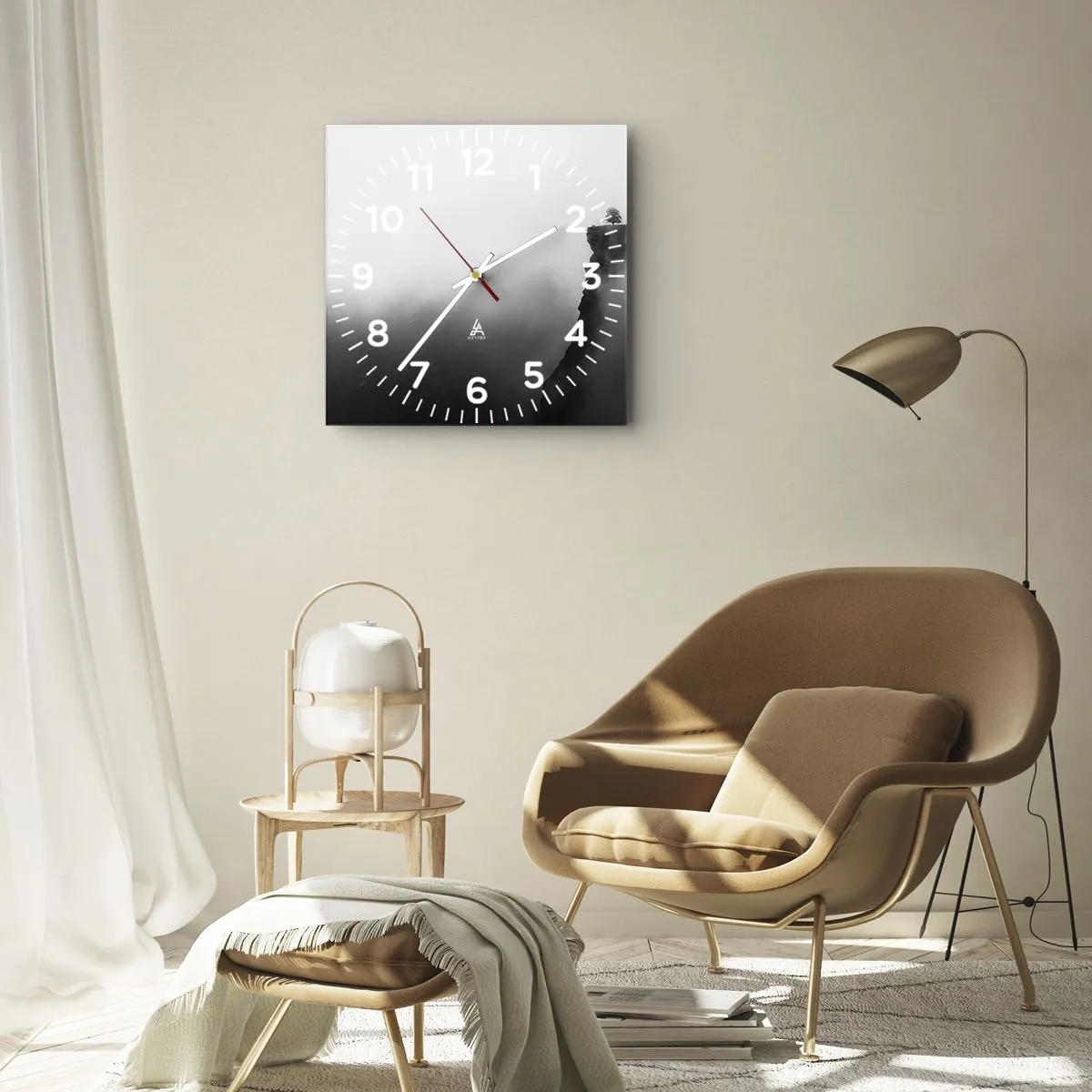 Reloj de pared - Reloj de vidrio - En el límite del mundo - 40x40 cm