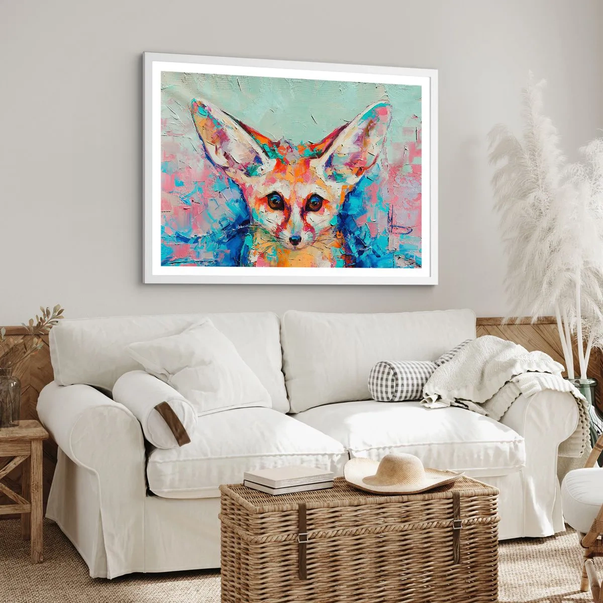 Póster en marco blanco - Mirada penetrante - 50x40 cm