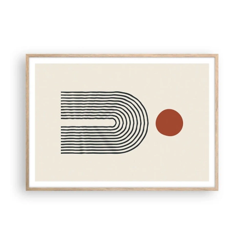 Póster en marco roble claro - Magnetismo de formas y colores - 100x70 cm