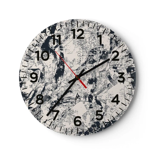 Reloj de pared - Reloj de vidrio - La interpenetración de los opuestos - 40x40 cm