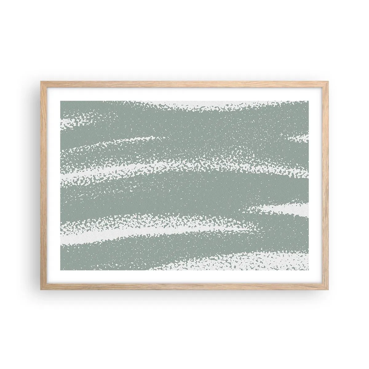 Póster en marco roble claro - Abstracción invernal - 70x50 cm