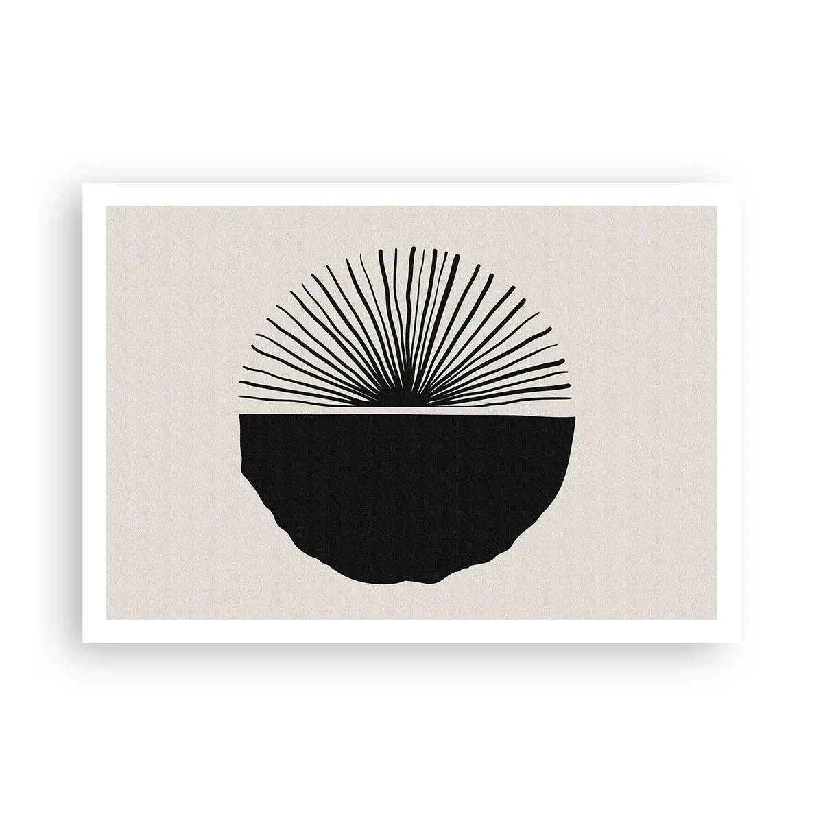 Póster - Motivo negro minimalista sobre fondo claro. - 100x70cm - Un abanico de posibilidades - Decoración de pared moderna para salón y dormitorio ARTTOR