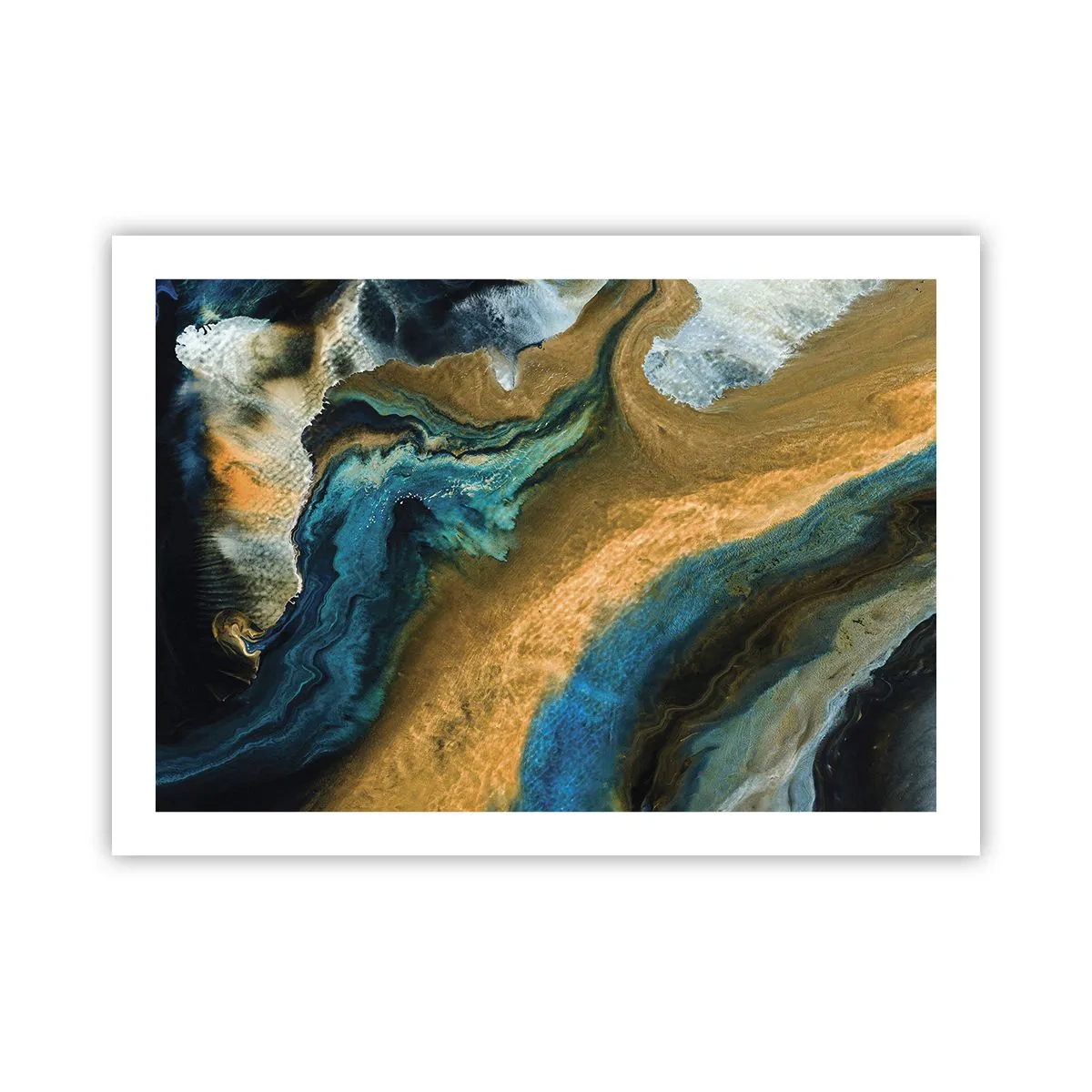 Póster - Azul - amarillo - influencia mutua - 70x50 cm