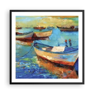 Póster en marco negro - En la bahía sur - 60x60 cm