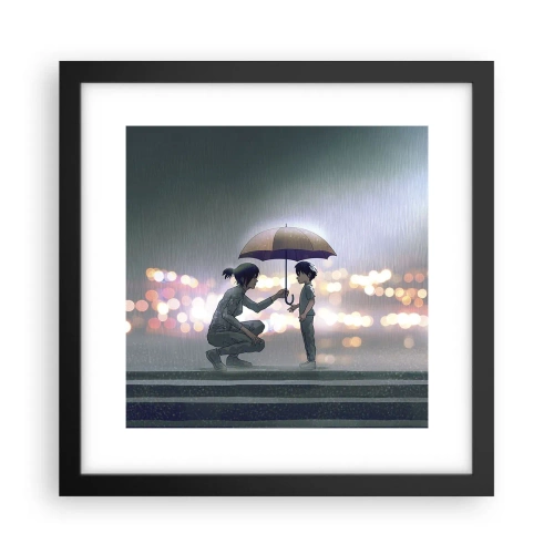 Póster en marco negro - Y todo está bien - 30x30 cm