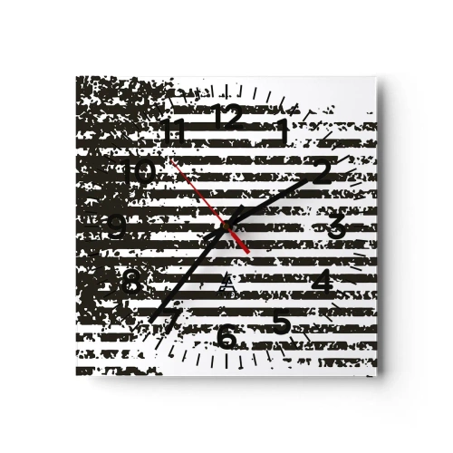 Reloj de pared - Reloj de vidrio - Ritmo y ruido - 30x30 cm