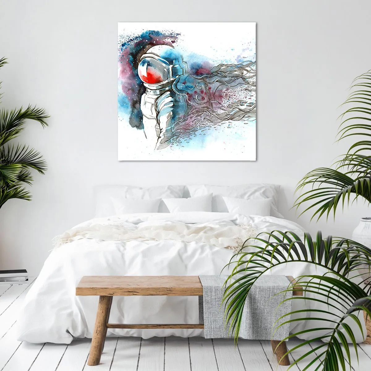 Cuadro sobre lienzo - Impresión de Imagen - A solas con el cosmos - 70x70 cm