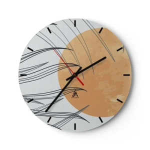 Reloj de pared - Reloj de vidrio - Siempre hacia el sol - 40x40 cm