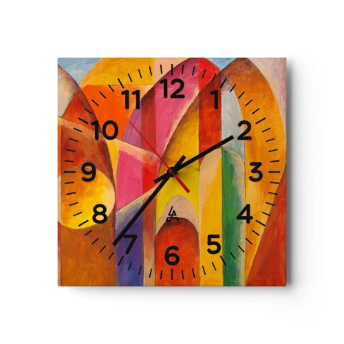 Reloj de pared - Reloj de vidrio - Catedral del sol - 30x30 cm