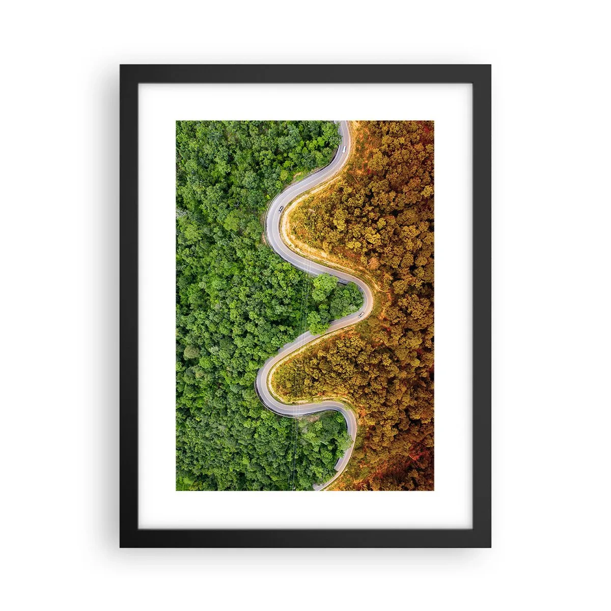 Póster en marco negro - Frontera serpenteante - 30x40 cm
