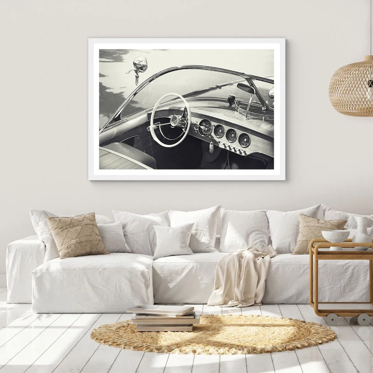 Póster en marco blanco - Tiempo para los ricos - 70x50 cm