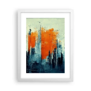 Póster en marco blanco - Paisaje moderno - 30x40 cm
