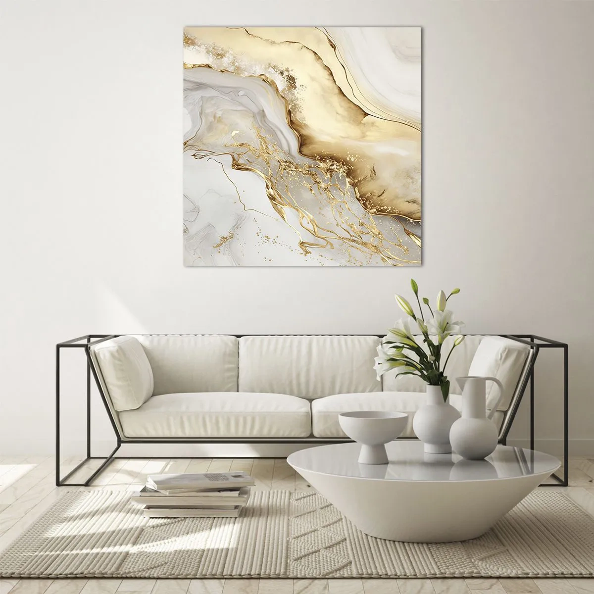 Cuadro sobre vidrio - Impresiones sobre Vidrio - Abstracción: belleza y bondad - 30x30 cm