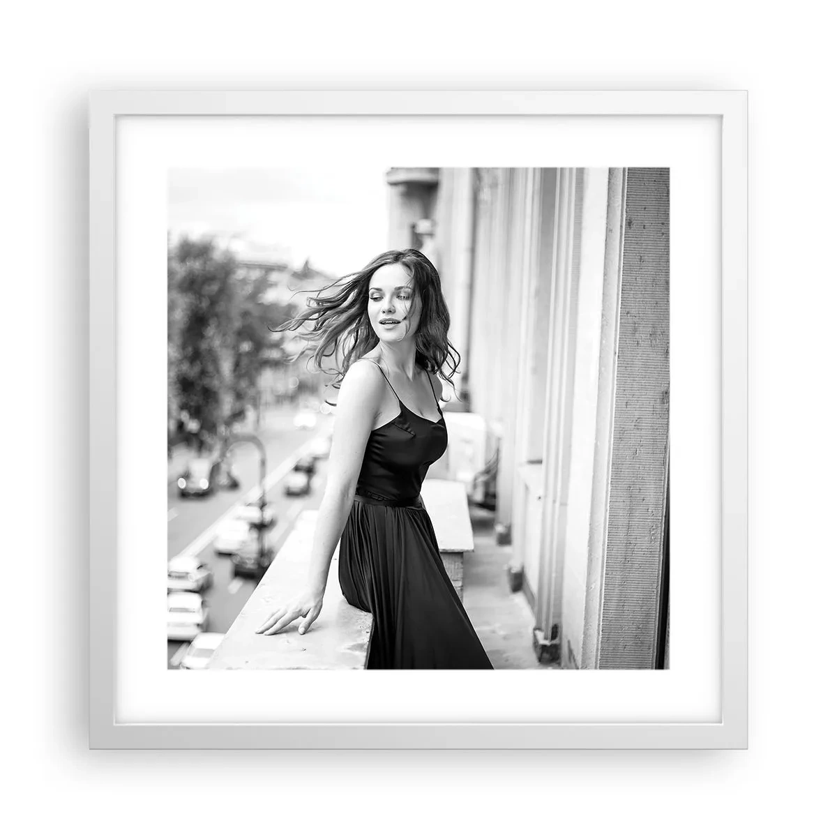 Póster en marco blanco - Ciertamente, parisina - 40x40 cm