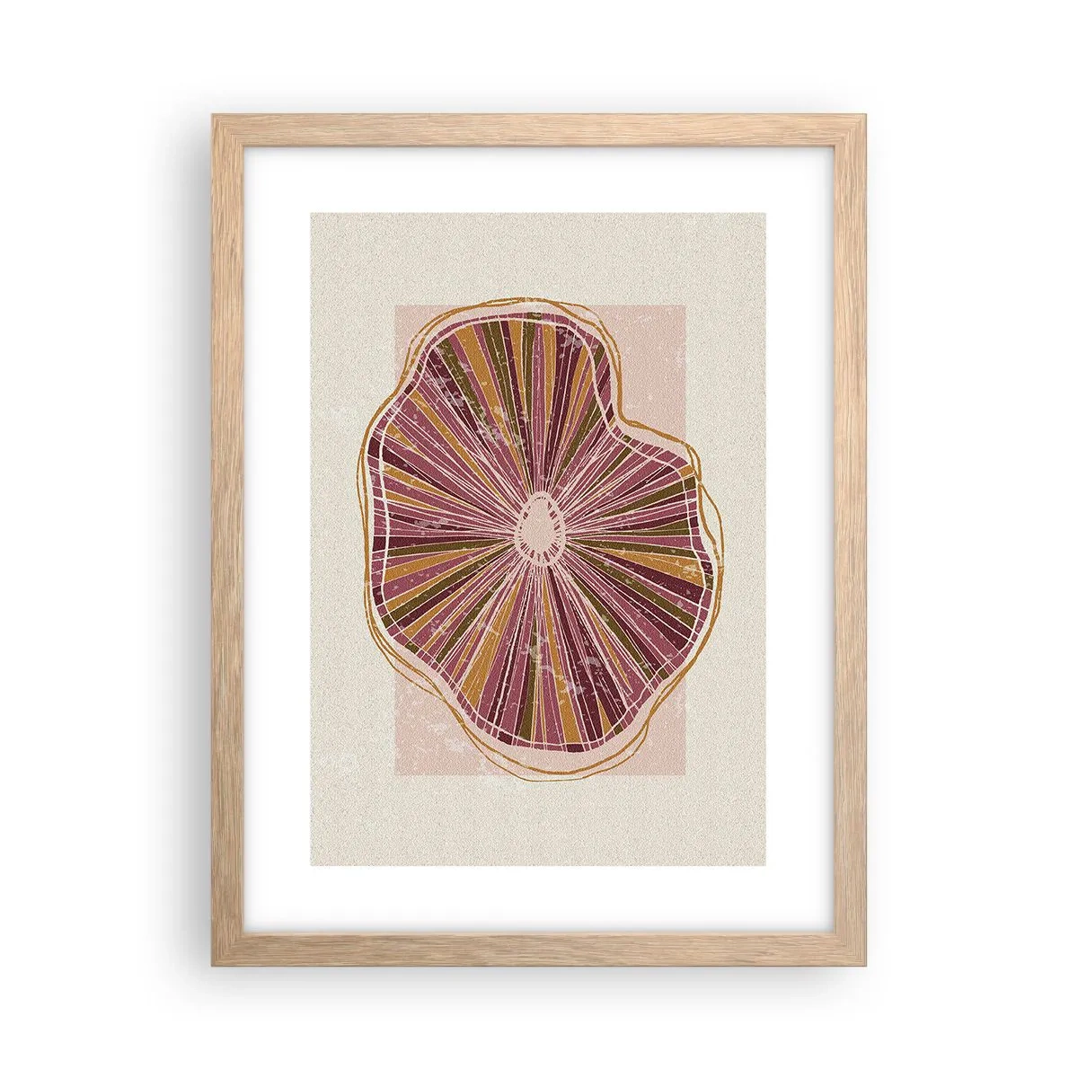 Póster en marco roble claro - Abstracción radiante - 30x40 cm