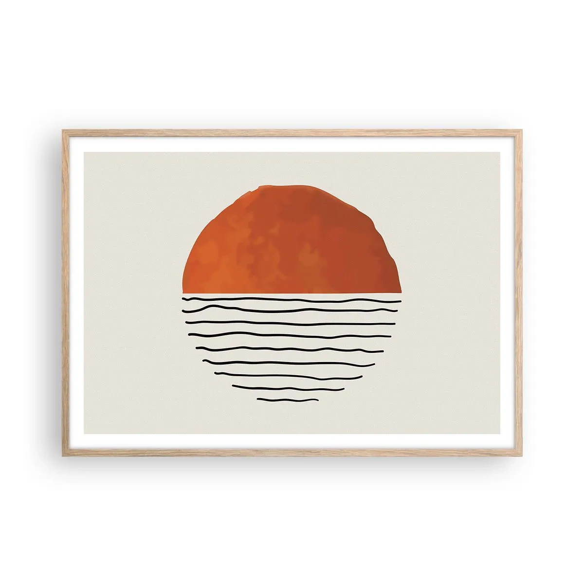 Póster en marco roble claro - En un ambiente japonés - 100x70 cm