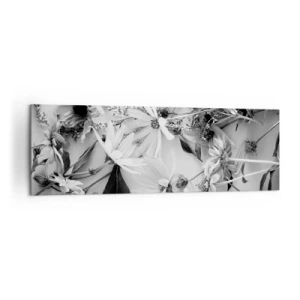 Cuadro sobre lienzo - Impresión de Imagen - Arreglos florales en blanco y negro en un sutil estilo artístico. - 160x50cm - Un no ramo de flores - Decoración de pared moderna para salón y dormitorio ARTTOR