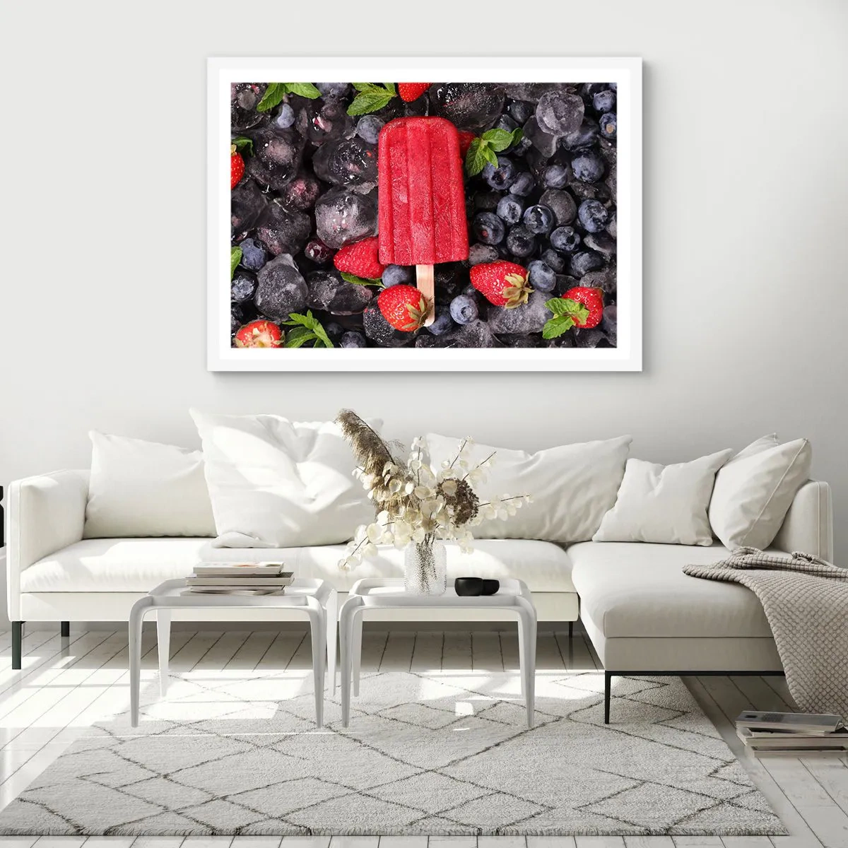 Póster en marco blanco - El sabor del verano caluroso - 40x30 cm